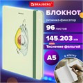Блокнот с резинкой в клетку 96 л., А5 (145х203 мм), твердая обложка с фольгой, BRAUBERG, "Avocado", 113733 113733