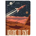 Блокнот с резинкой в клетку 96 л., А5 (145х203 мм), твердая обложка, BRAUBERG, "SpaceX", 113724 113724