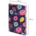 Блокнот А5 (134х206 мм), 80 л., твёрдый, клетка, выборочный лак, BRAUBERG KIDS, "Donuts", 114425 114425