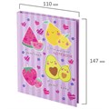 Блокнот МАЛЫЙ ФОРМАТ (110х147 мм), А6, 80 л., твёрдый, клетка, BRAUBERG KIDS, "Фруктики", 114444 114444
