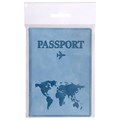 Обложка для паспорта "Passport Map", мягкая экокожа, голубая, STAFF, 238877 238877