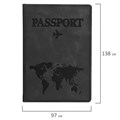 Обложка для паспорта "Passport Map", мягкая экокожа, графитовая, STAFF, 238875 238875