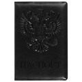 Обложка для паспорта STAFF, полиуретан под кожу, "ГЕРБ", черная, 237602 237602