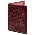 Обложка для паспорта натуральная кожа "Virginia", "Герб", темно-бордовая, BRAUBERG, 237199 237199
