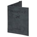 Обложка для паспорта с карманами и резинкой, мягкая экокожа, "PASSPORT", серая, BRAUBERG, 238203 238203