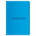 Обложка для паспорта, мягкий полиуретан, "PASSPORT", голубая, STAFF, 238405 238405