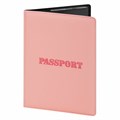 Обложка для паспорта, мягкий полиуретан, "PASSPORT", нежно-розовая, STAFF, 238403 238403