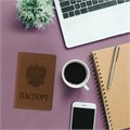 Обложка для паспорта, мягкий полиуретан, "Герб", светло-коричневая, STAFF, 237609 237609