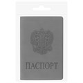 Обложка для паспорта, мягкий полиуретан, "Герб", светло-серая, STAFF, 237610 237610