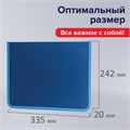 Папка на молнии пластиковая BRAUBERG "Contract", А4, 335х242 мм, внутренний карман, синяя, 225161 225161