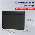 Папка на молнии пластиковая BRAUBERG, А4, 350х282х33 мм, 2 отделения, 4 кармана, бизнес-класс, черная, 225166 225166