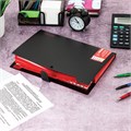 Папка-органайзер на кнопке 12 отделений, BRAUBERG "Extra", А4, черная с красным, 271934 271934