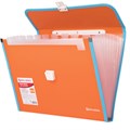 Папка-портфель пластиковая BRAUBERG "JOY", А4 (330х245х35 мм), 13 отделений, с окантовкой, оранжевая, 227975 227975
