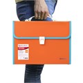 Папка-портфель пластиковая BRAUBERG "JOY", А4 (330х245х35 мм), 13 отделений, с окантовкой, оранжевая, 227975 227975