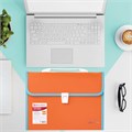 Папка-портфель пластиковая BRAUBERG "JOY", А4 (330х245х35 мм), 13 отделений, с окантовкой, оранжевая, 227975 227975