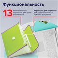 Папка-портфель пластиковая BRAUBERG "JOY", А4 (330х245х35 мм), 13 отделений, с окантовкой, салатовая, 227974 227974