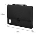 Папка-портфель пластиковая BRAUBERG "ДИПЛОМАТ", А4 (330х245х35 мм), 13 отделений, фактура бисер, черная, 226025 226025