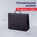 Папка-портфель пластиковая BRAUBERG "КОНСУЛ" А4 (370х280х120 мм), 2 отделения, фактура "бисер", черная, 223079 223079
