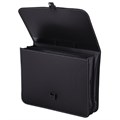 Папка-портфель пластиковая BRAUBERG "КОНСУЛ" А4 (370х280х120 мм), 2 отделения, фактура "бисер", черная, 223079 223079