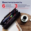 Папка-портфель пластиковая BRAUBERG "ПРЕМЬЕР" А4 (390х315х120 мм) 3 отделения, фактура "бисер", черная, 223082 223082
