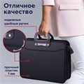 Папка-портфель пластиковая BRAUBERG "ПРЕМЬЕР" А4 (390х315х120 мм) 3 отделения, фактура "бисер", черная, 223082 223082