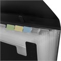 Папка-портфель пластиковая BRAUBERG А4 (332х245х35 мм), 13 отделений, фактура диагональ, черная, 221375 221375