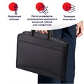 Папка-портфель пластиковая BRAUBERG А4+ (355х290х60 мм), выдвижные ручки, 9 отделений, 1 карман, черная, 225168 225168
