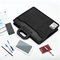 Папка-портфель пластиковая BRAUBERG А4+ (390х320х120 мм), 4 отделения, фактура под дерево, черная, 221391 221391