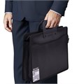 Папка-портфель пластиковая BRAUBERG А4+ (390х320х120 мм), 4 отделения, фактура под дерево, черная, 221391 221391