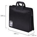 Папка-портфель пластиковая BRAUBERG А4+ (390х320х120 мм), 4 отделения, фактура под дерево, черная, 221391 221391