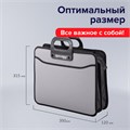 Папка-портфель пластиковая BRAUBERG ПРЕМЬЕР А4 (390х315х120 мм), 3 отделения, фактура "бисер", серая, 223083 223083