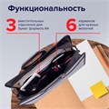 Папка-портфель пластиковая BRAUBERG ПРЕМЬЕР А4 (390х315х120 мм), 3 отделения, фактура "бисер", серая, 223083 223083