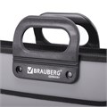 Папка-портфель пластиковая BRAUBERG ПРЕМЬЕР А4 (390х315х120 мм), 3 отделения, фактура "бисер", серая, 223083 223083