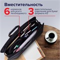 Папка-портфель пластиковая БОЛЬШОГО ФОРМАТА BRAUBERG "ПОРТФОЛИО" А3 (470х380х130 мм), 3 отделения, черная, 223081 223081