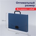 Портфель пластиковый STAFF А4 (320х225х36 мм), без отделений, синий, 229240 229240