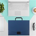 Портфель пластиковый STAFF А4 (320х225х36 мм), без отделений, синий, 229240 229240