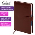 Ежедневник датированный 2025 А5 148х218 мм GALANT "Ritter", под кожу, коричневый, 115715 115715