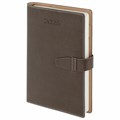 Ежедневник датированный 2025, А5, 143x218 мм, BRAUBERG "Journal", под кожу, застежка, органайзер, серый, 115881 115881