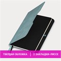 Ежедневник датированный 2025, А5, 151х213 мм, BRAUBERG "Note", под кожу, держатель для ручки, резинка-фиксатор, серо-голубой,115934 115934