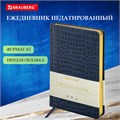 Ежедневник недатированный А5 (138х213 мм) BRAUBERG "Comodo", под кожу, 160 л., темно-синий, 113500 113500