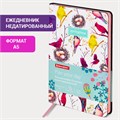 Ежедневник недатированный А5 (138х213 мм), BRAUBERG VISTA, под кожу, гибкий, 136 л., "Birds", 112021 112021