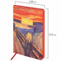 Ежедневник недатированный А5 (138х213 мм), BRAUBERG VISTA, под кожу, гибкий, 136 л., "Edvard Munch", 111984 111984