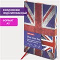 Ежедневник недатированный А5 (138х213 мм), BRAUBERG VISTA, под кожу, гибкий, 136 л., "Great Britain", 112007 112007