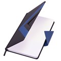 Ежедневник недатированный А5 138x213 мм BRAUBERG "Waves" под кожу, застежка, 160 л., черный/синий, 114453 114453
