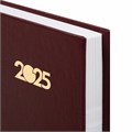 Ежедневник датированный 2025 145х215 мм, А5, STAFF, обложка бумвинил, бордовый, 116014 116014