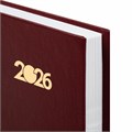 Ежедневник датированный 2026 145х215мм, А5, STAFF, обложка бумвинил, бордовый, 117306 117306