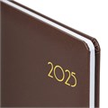 Еженедельник датированный 2025, А5, 145х215 мм, BRAUBERG "Select", балакрон, коричневый, 115973 115973