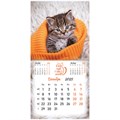 Календарь настенный перекидной на 2025 г., BRAUBERG, 12 листов, 29х29 см, "Милые котики", 116164 116164