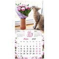 Календарь настенный перекидной на 2025 г., BRAUBERG, 12 листов, 29х29 см, "Милые котики", 116164 116164