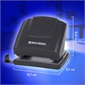 Дырокол BRAUBERG "SUPER", до 30 листов, черный, 272744 272744